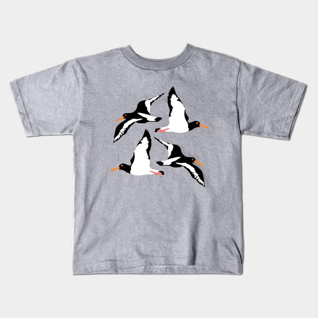 Oyster Catcher Pattern Kids T-Shirt by louweasely